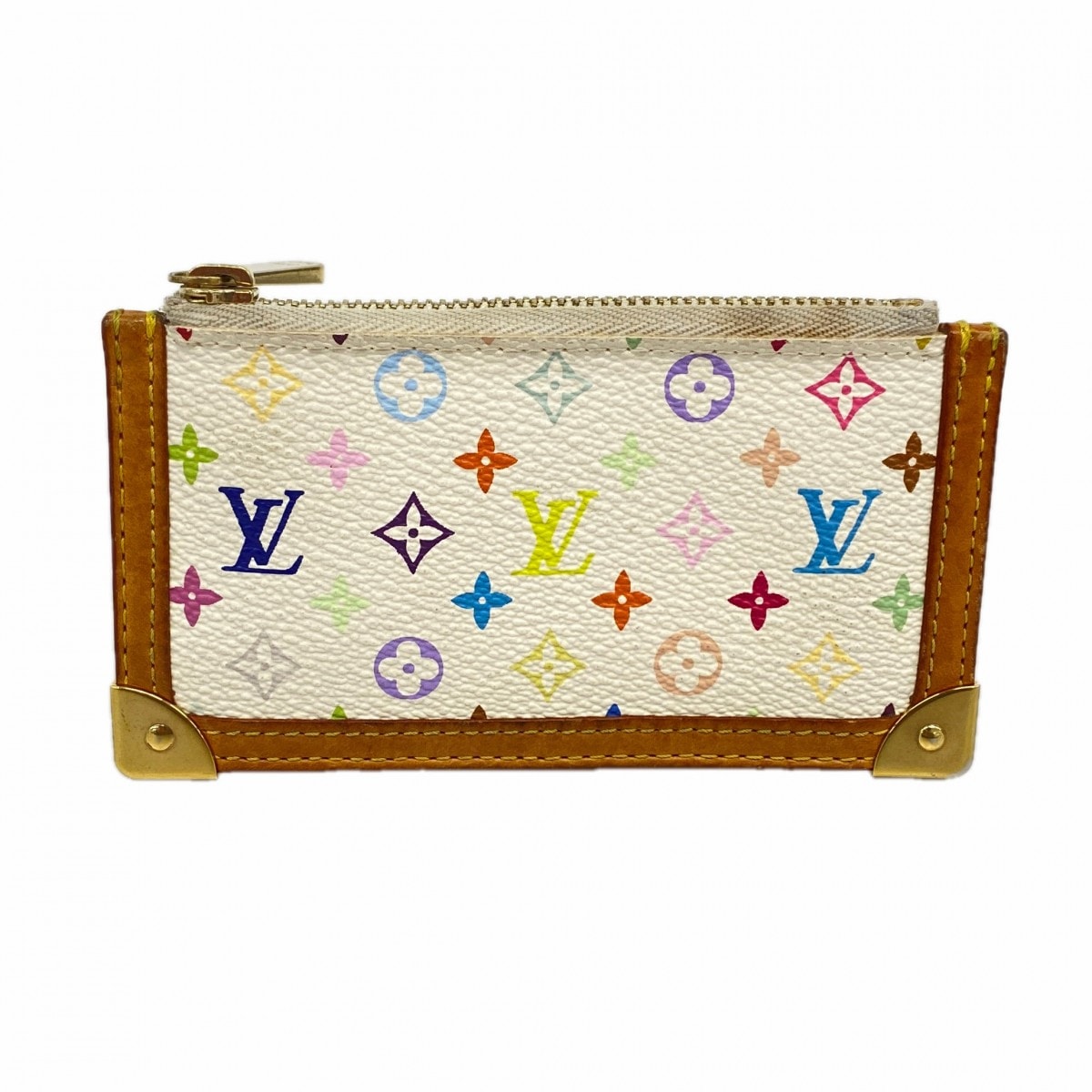 【6ce6416】ルイヴィトン コインケース モノグラム・マルチカラー ポシェットクレ M92655 ブロン【中古】レディース