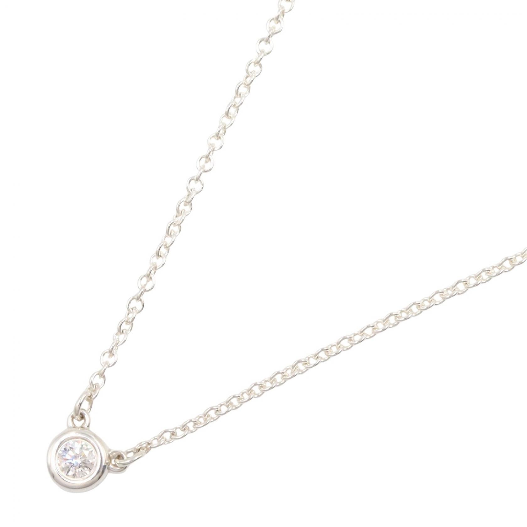 ティファニー TIFFANY&CO バイザヤードネックレス ネックレス ジュエリー シルバー925 ダイヤモンド レディース シルバー系 / クリア系 【中古】