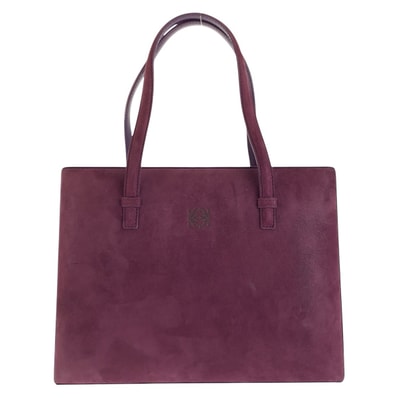 LOEWE ロエベ アナグラム パープル ゴールド スウェード レザー/ ハンドバッグ ショルダーバッグ 500883 【中古】
