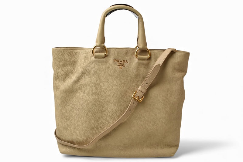 PRADA Vit Daino Tote Bag "Beige"