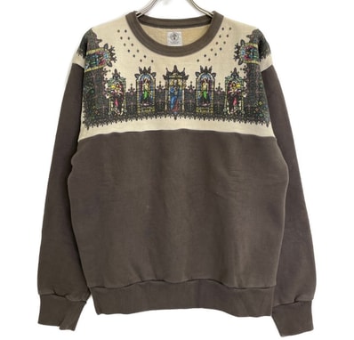 SAINT Mxxxxxx CREWNECK SWEAT STAINED GLASS "Black"