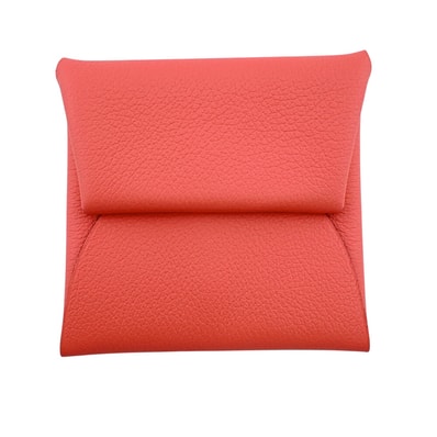 エルメス HERMES コインケース バスティア シルバー金具 小銭入れ フラップ ミニ財布 シルバー金具 ピンク