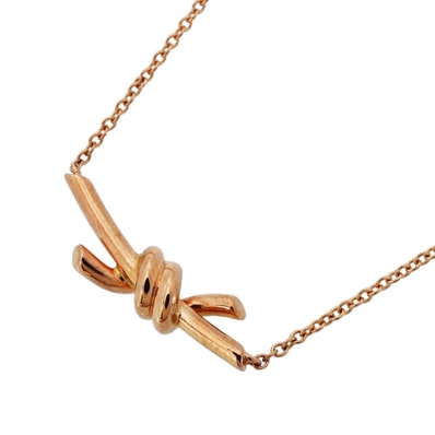【6jcb0975】ティファニー ネックレス ノット スモール K18PG ピンクゴールド【中古】レディース