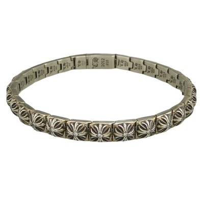 CHROME HEARTS クロムハーツ(原本無) 国内レシート原本付属 1/4 Pyramid Plus Link Bracelet P/D ピラミッド プラス リンク 1/4 29Link パヴェダイヤ ブレスレット シルバー系【中古】
