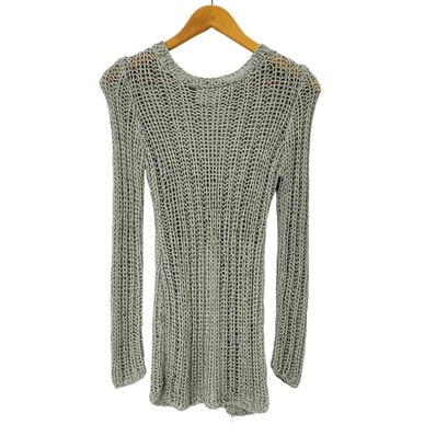 BACK SLIT CROCHET KNIT TOPS【1142233012449】