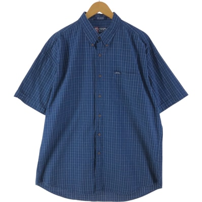 古着 90年代 ラルフローレン Ralph Lauren CHAPS チャップス 半袖 ボタンダウン チェックシャツ メンズXL相当 ヴィンテージ/eaa537281