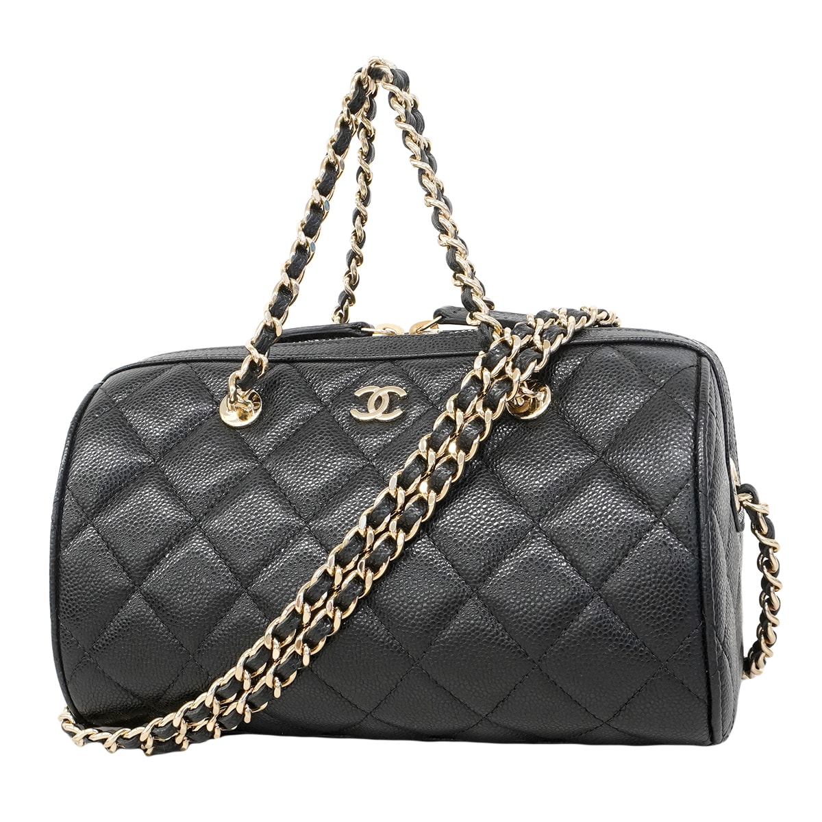 ★SALE【6ee5866】シャネル ハンドバッグ マトラッセ チェーンショルダー キャビアスキン ブラック シャンパンゴールド金具 2wayバッグ【中古】レディース