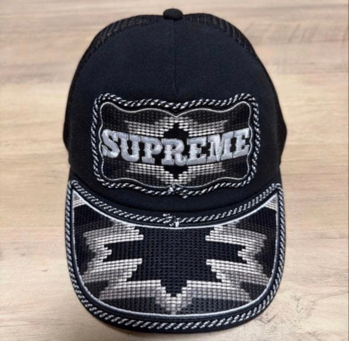 Supreme Western Embroidered Mesh Back 5-Panel "Black"