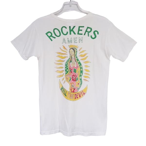 WACKO MARIA ワコマリア ROCKERS AMEN KILL THE DEVIL TEE クルーネック Tシャツ ホワイト ショートスリーブ 半袖 カットソー サイズS