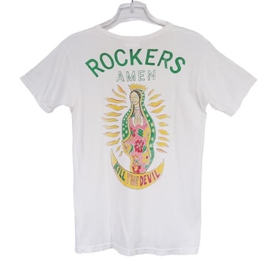 WACKO MARIA ワコマリア ROCKERS AMEN KILL THE DEVIL TEE クルーネック Tシャツ ホワイト ショートスリーブ 半袖 カットソー サイズS