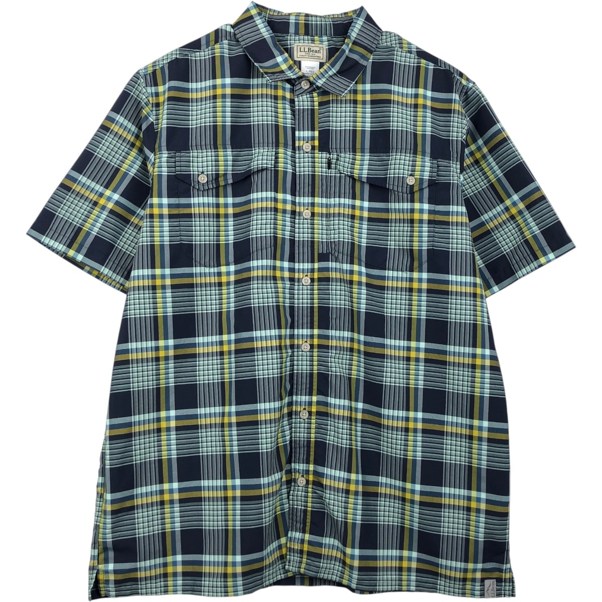 古着 エルエルビーン L.L.Bean 半袖 チェックシャツ ボックスシャツ メンズL相当/eaa655453