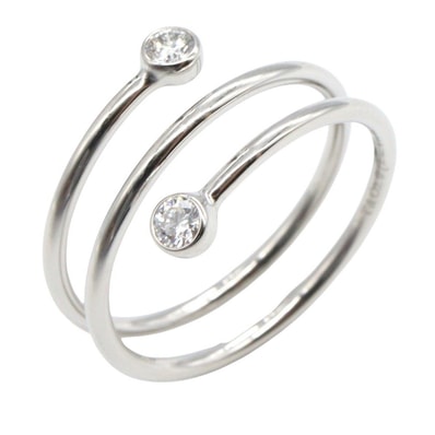 ティファニー TIFFANY&CO フープ リング 3ロウ 2PD リング・指輪 ジュエリー Pt950プラチナ ダイヤモンド レディース シルバー系 / クリア系 【中古】