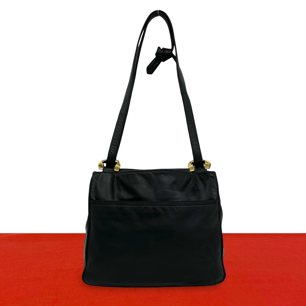 LOEWE ロエベ アナグラム ロゴ レザー ショルダーバッグ ブラック
41049