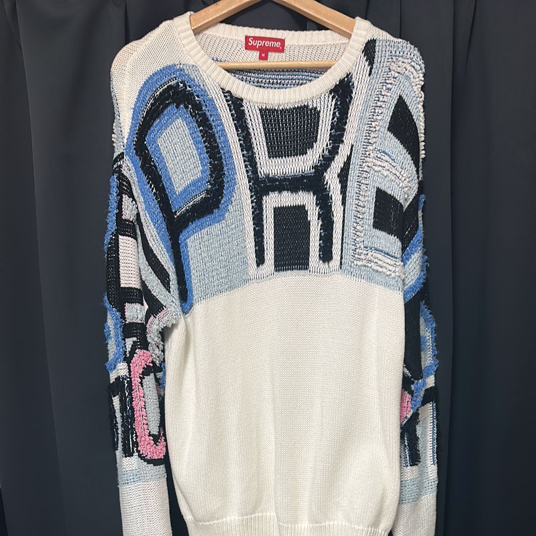 Supreme Chenille Logo Sweater "White"