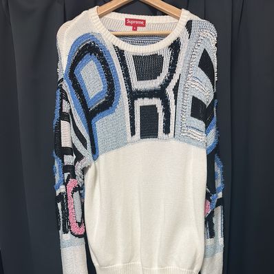 Supreme Chenille Logo Sweater "White"