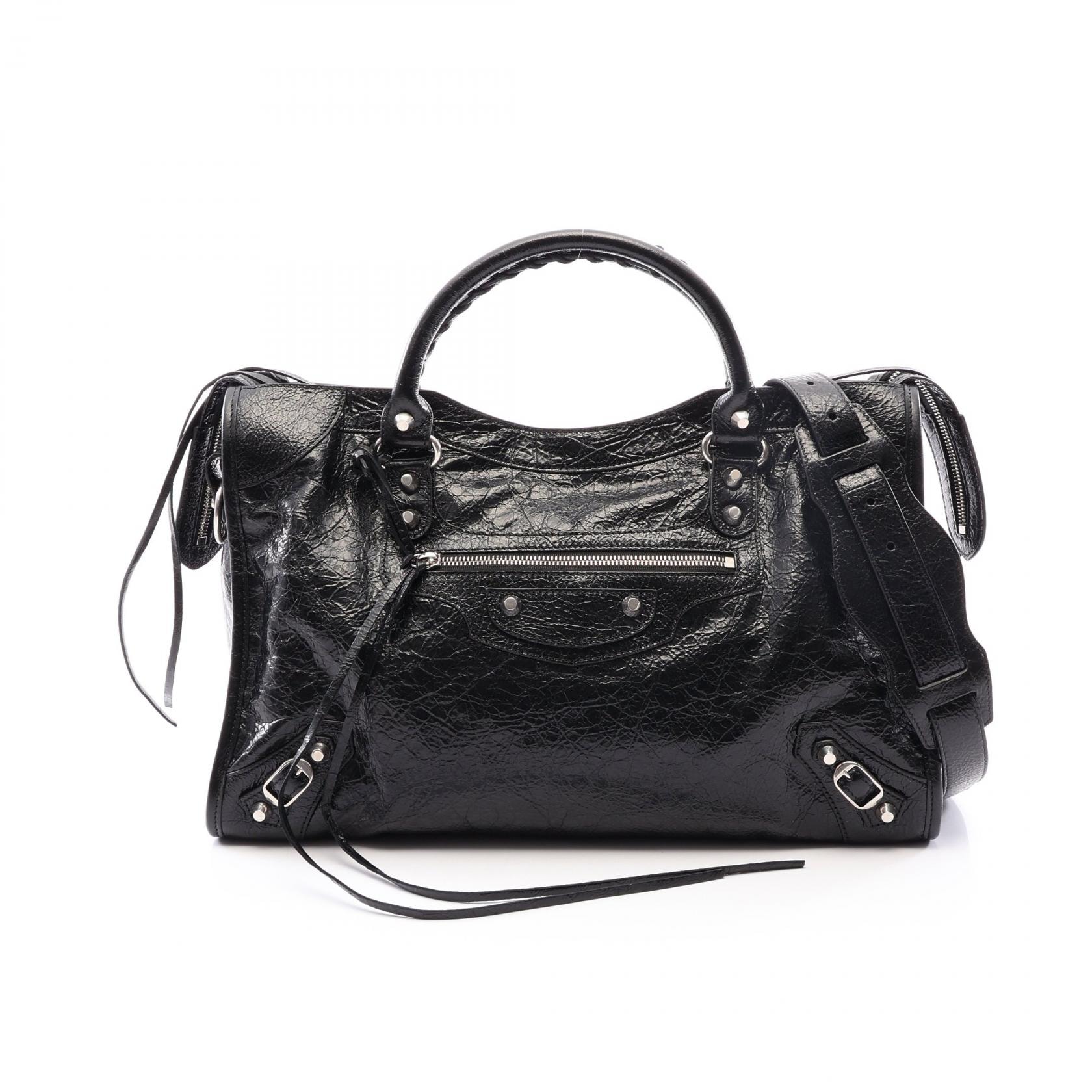 バレンシアガ BALENCIAGA Le City Medium 2WAY ハンドバッグ バッグ レザー レディース ブラック系 8657602ACLR1000 【新品】