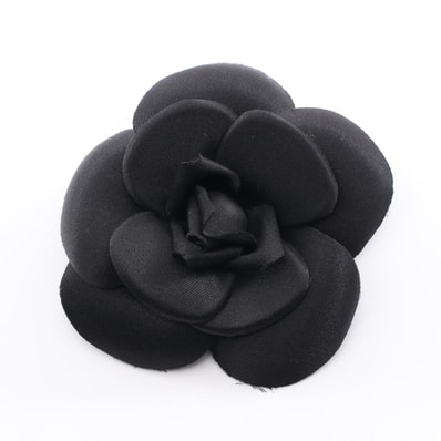 シャネル CHANEL カメリア ブローチ アクセサリー ファブリック レディース ブラック系 【中古】