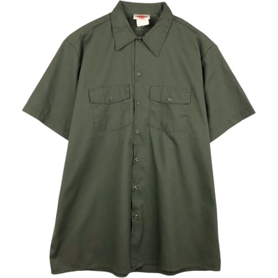 古着 ~90年代 ディッキーズ Dickies 半袖 ワークシャツ ボックスシャツ USA製 メンズXL相当 ヴィンテージ/eaa658060