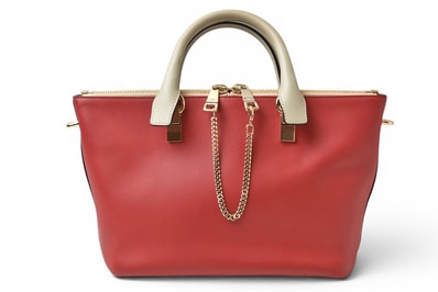 クロエ ハンドバッグ Chloe ベイリー レザー トートバッグ レッド/ベージュ バイカラー レディース【中古】