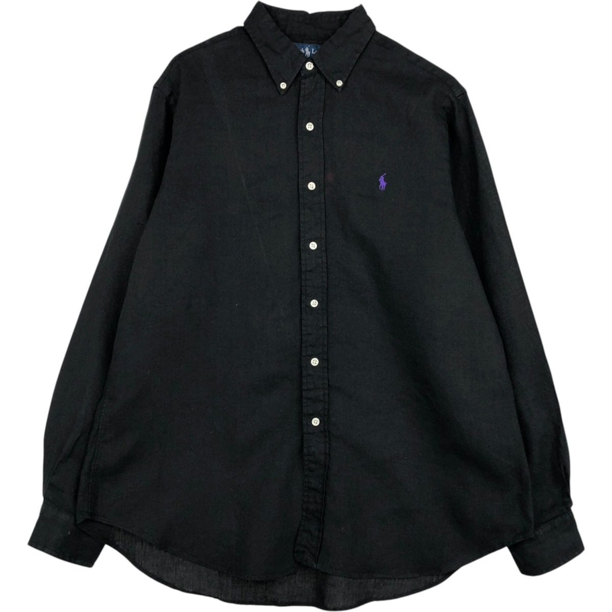 古着 ラルフローレン Ralph Lauren CLASSIC FIT 長袖 リネン ボタンダウンシャツ メンズL相当/eaa628918