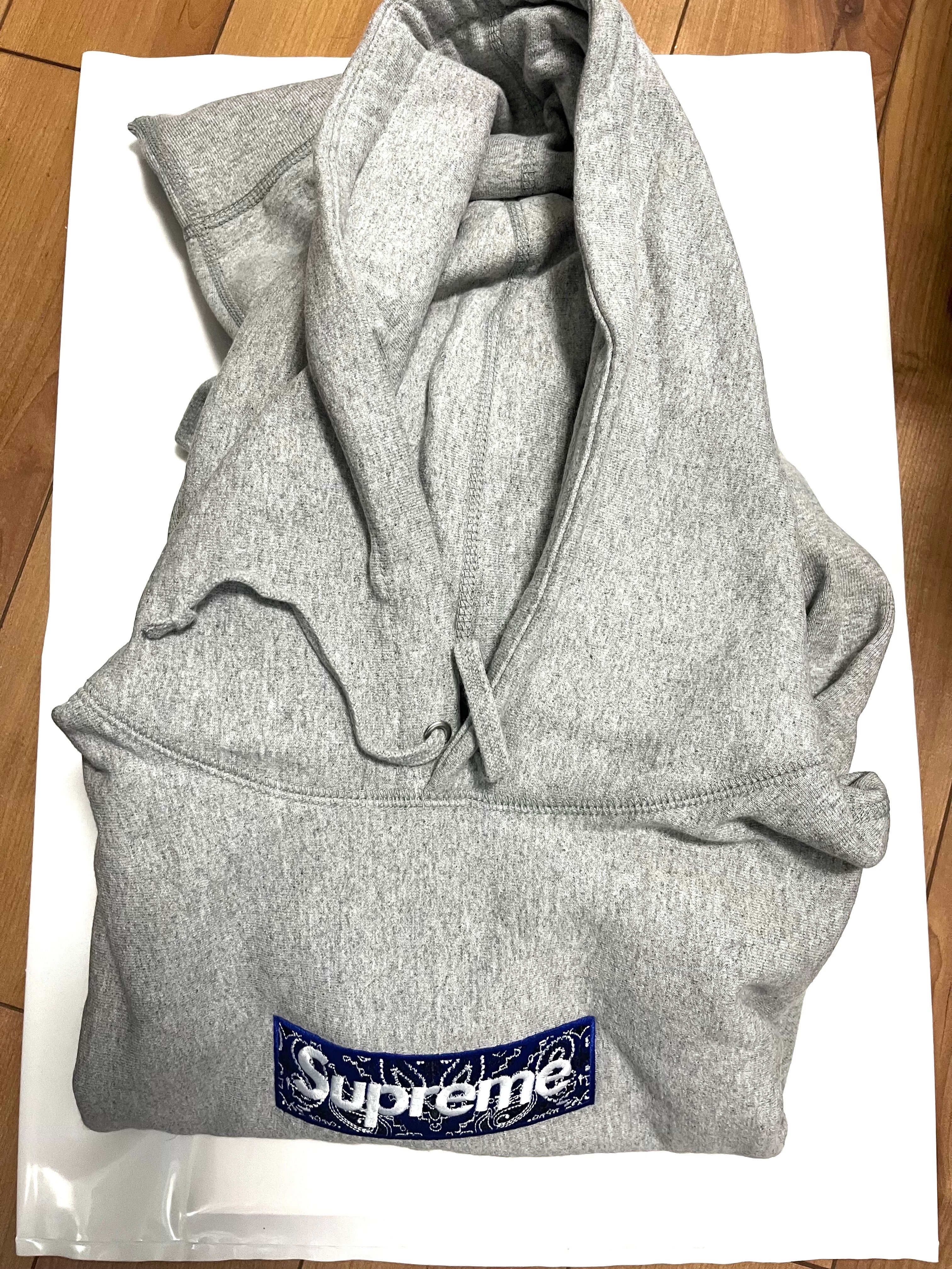 Supreme Bandana Box Logo Hooded Sweatshirt "Grey"
