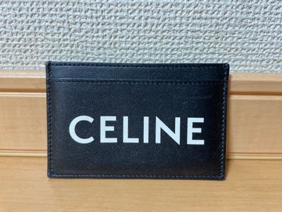 CELINE Card Holder In Smooth Calfskin With Celine Print "Black"