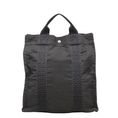 エルメス エールライン アドMM リュック デイパック バックパック グレー キャンバス レディース HERMES 【中古】