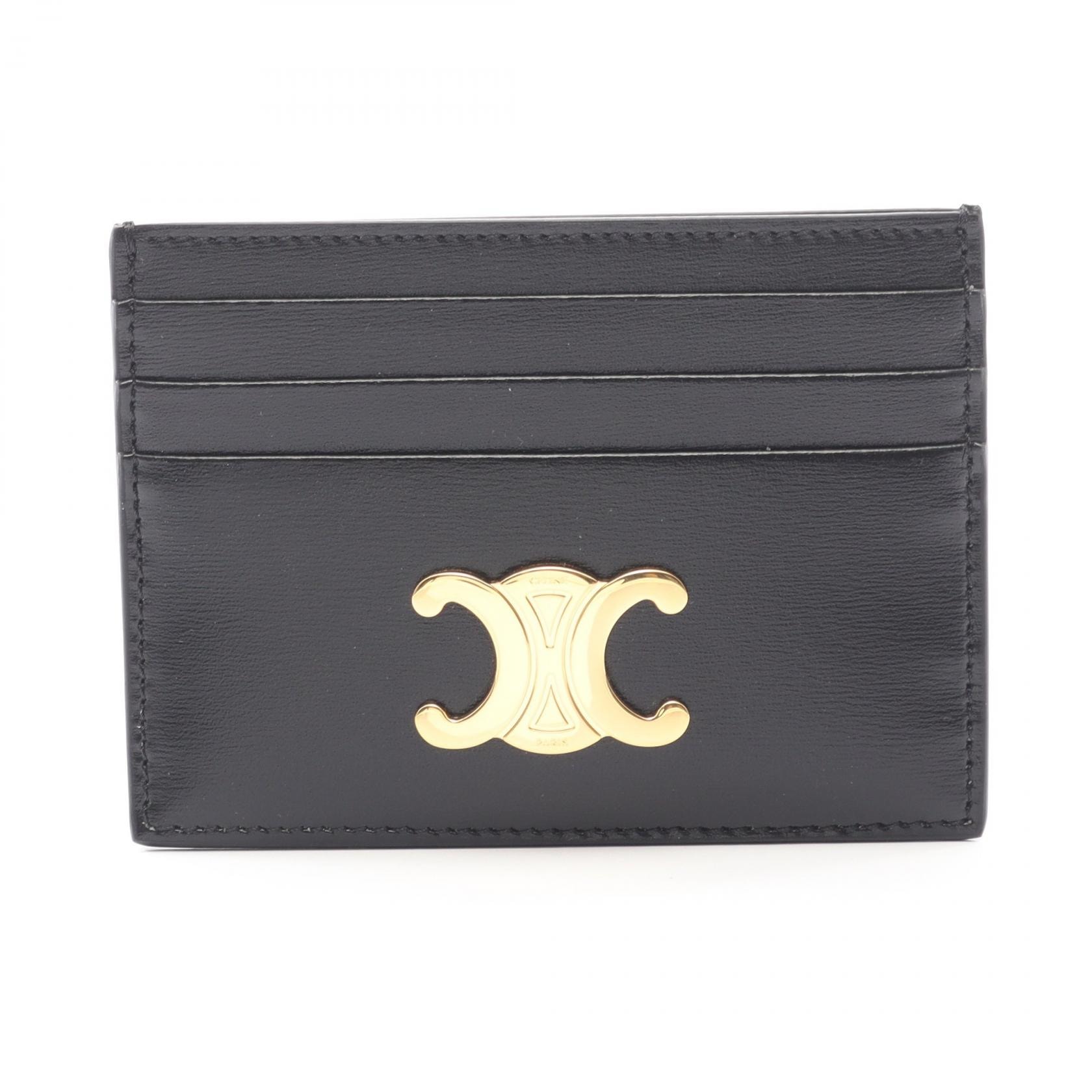 セリーヌ CELINE トリオンフ カードケース アクセサリー レザー レディース ブラック系 10L833DPV38NO 【新品】