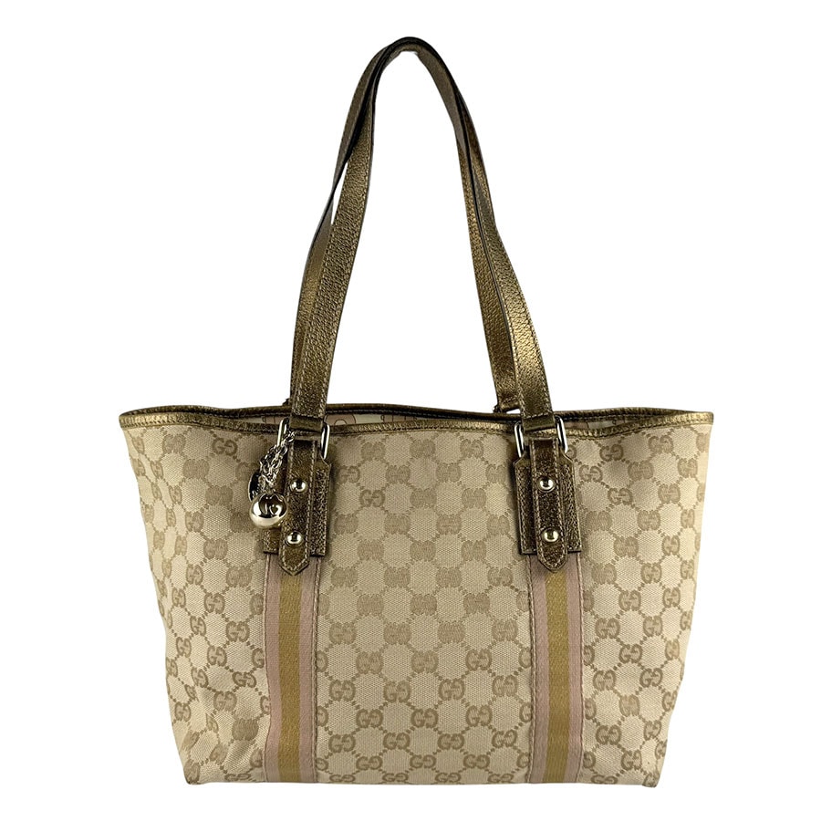 グッチ GUCCI ショルダーバッグ GGキャンバス/レザー ブラウン/ゴールド レディース 137396【中古】 z9663