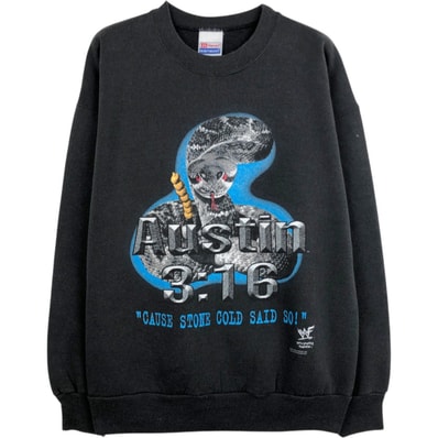 古着 80年代 ヘインズ Hanes HEAVYWEIGHT WWF 蛇柄 パイソン柄 プロレス プリントスウェットシャツ トレーナー メンズL相当 ヴィンテージ/eaa664893