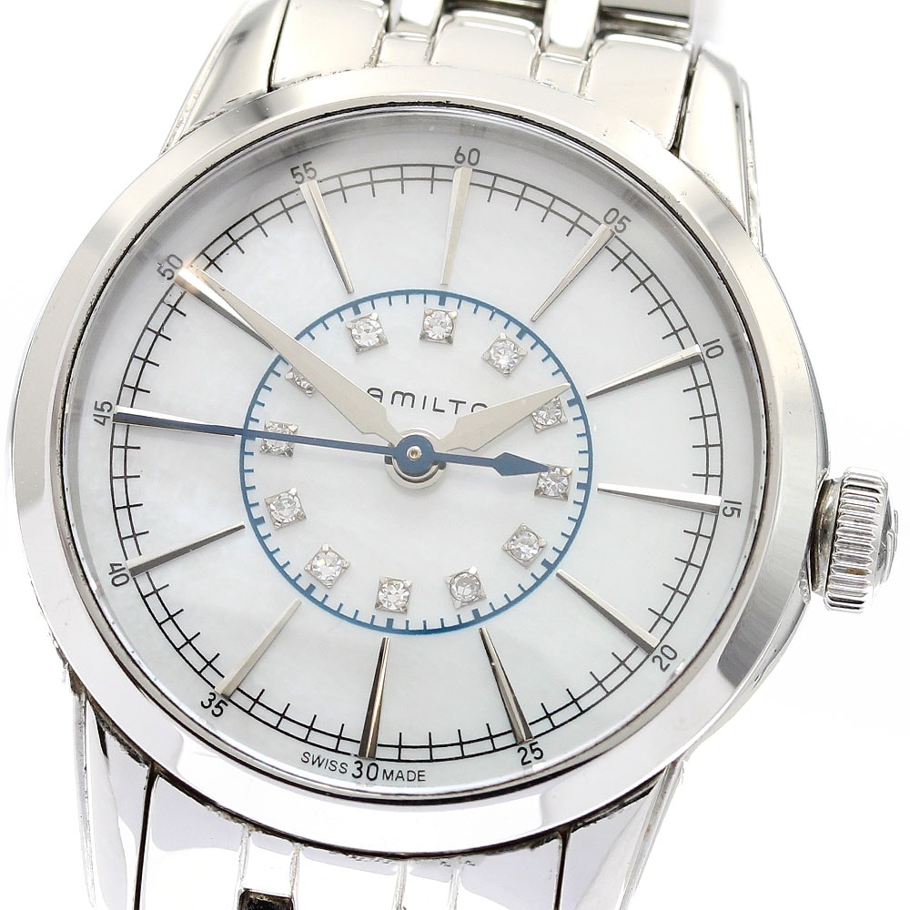 ハミルトン レイルロード 12Pダイヤ H403110 レディース 【中古】