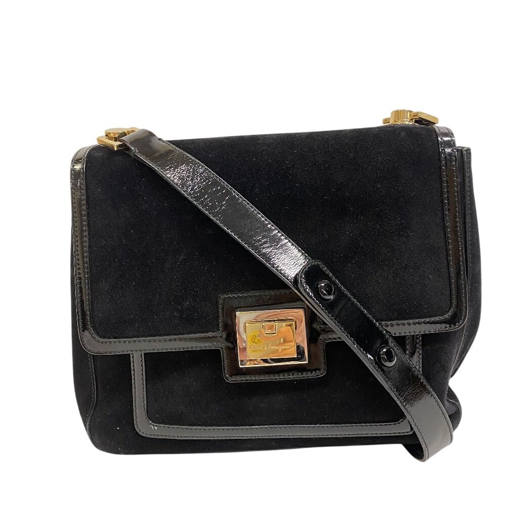 サルヴァトーレフェラガモ Salvatore Ferragamo ショルダーバッグ ハンドバッグ ブラック
