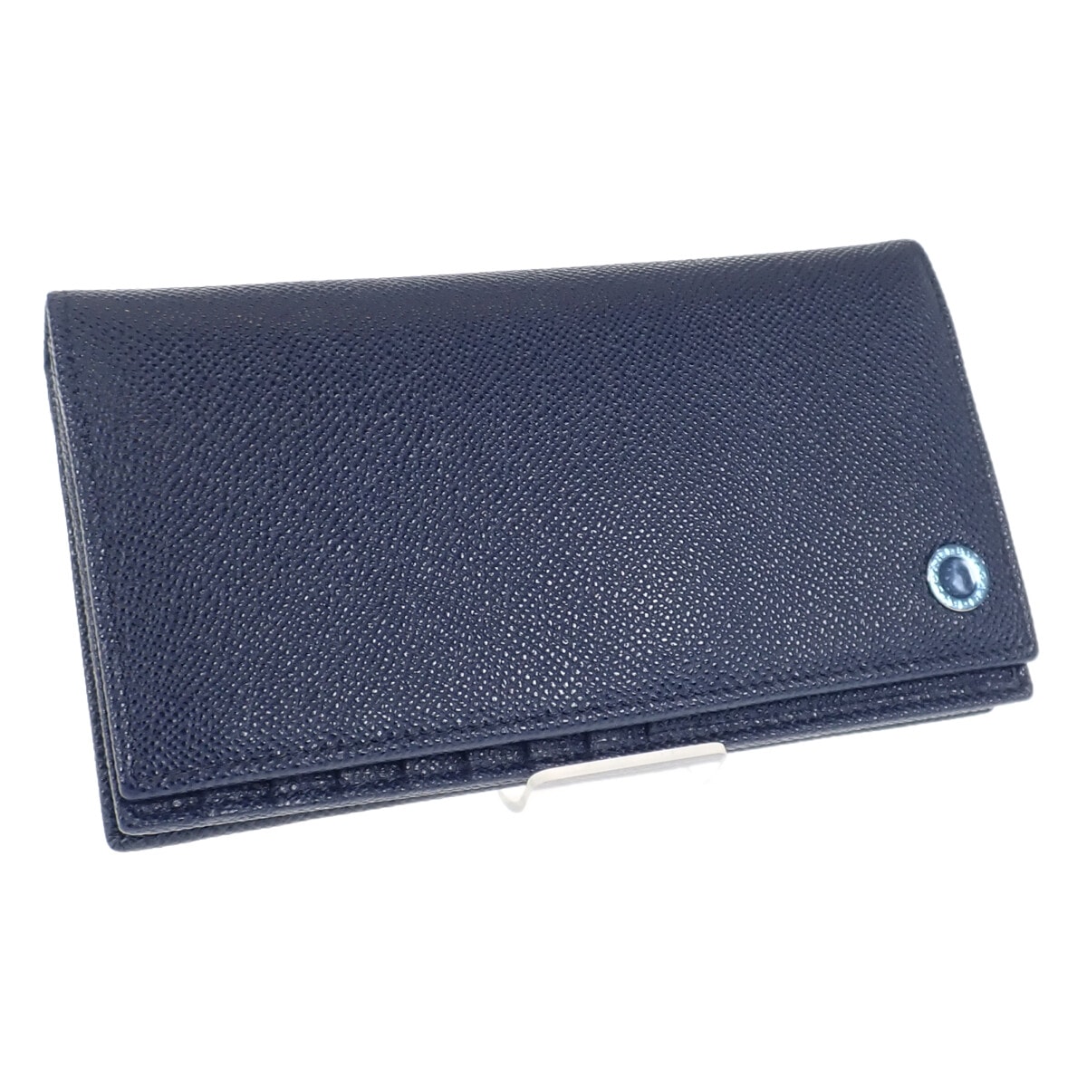 ブルガリ BVLGARI ブルガリ マン 283811 二つ折り財布 カーフ ネイビー メンズ【中古】【Aランク】