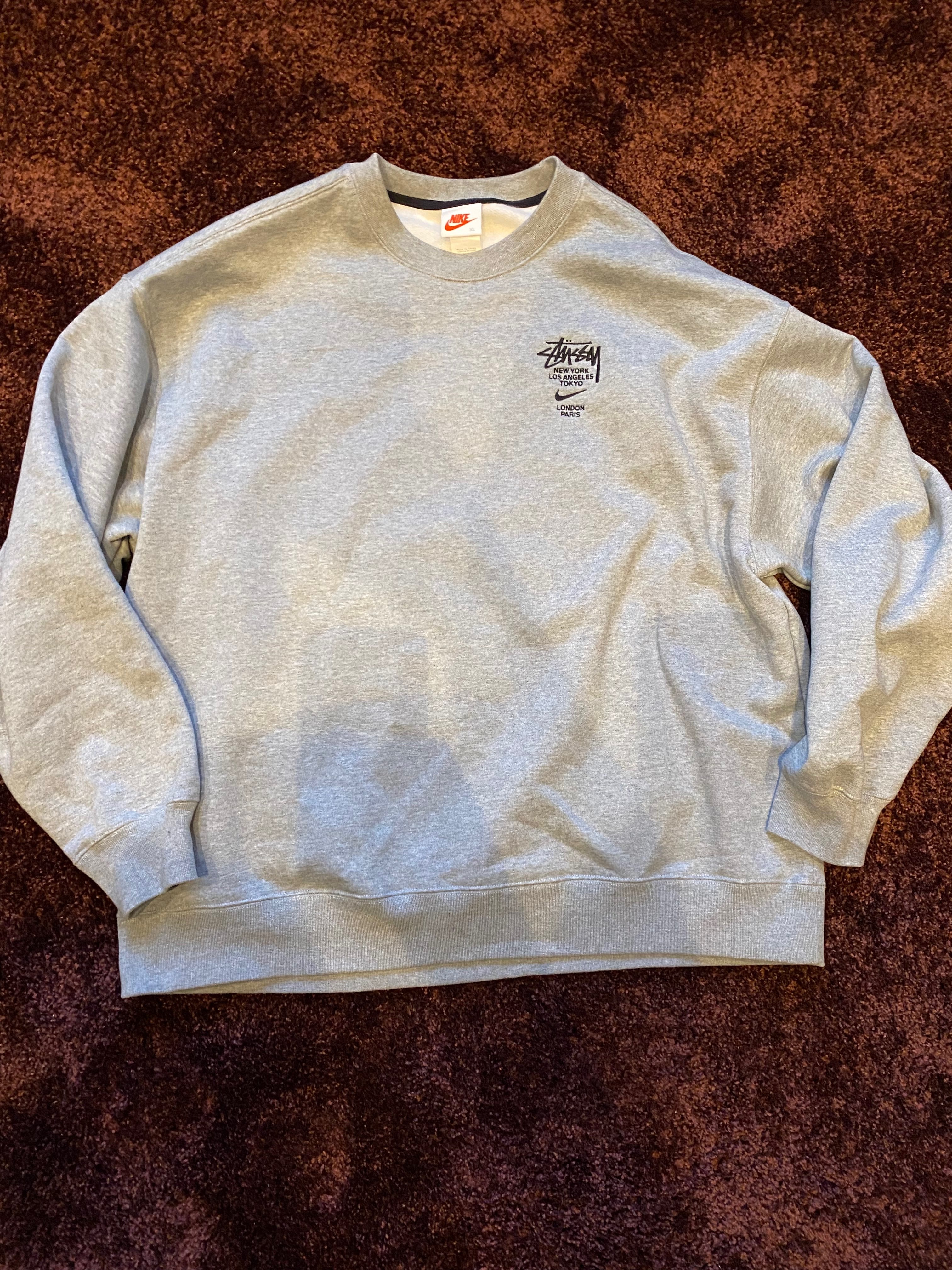 Nike x Stussy International Crewneck Sweatshirt (US Size) "Grey" DC4198-050
