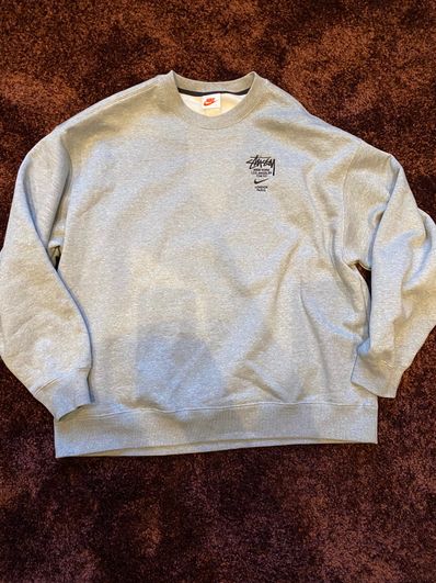 Nike x Stussy International Crewneck Sweatshirt (US Size) "Grey" DC4198-050