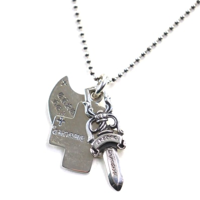 美品 クロムハーツ ネックレス スリートリンケッツ メンズ (23インチ)