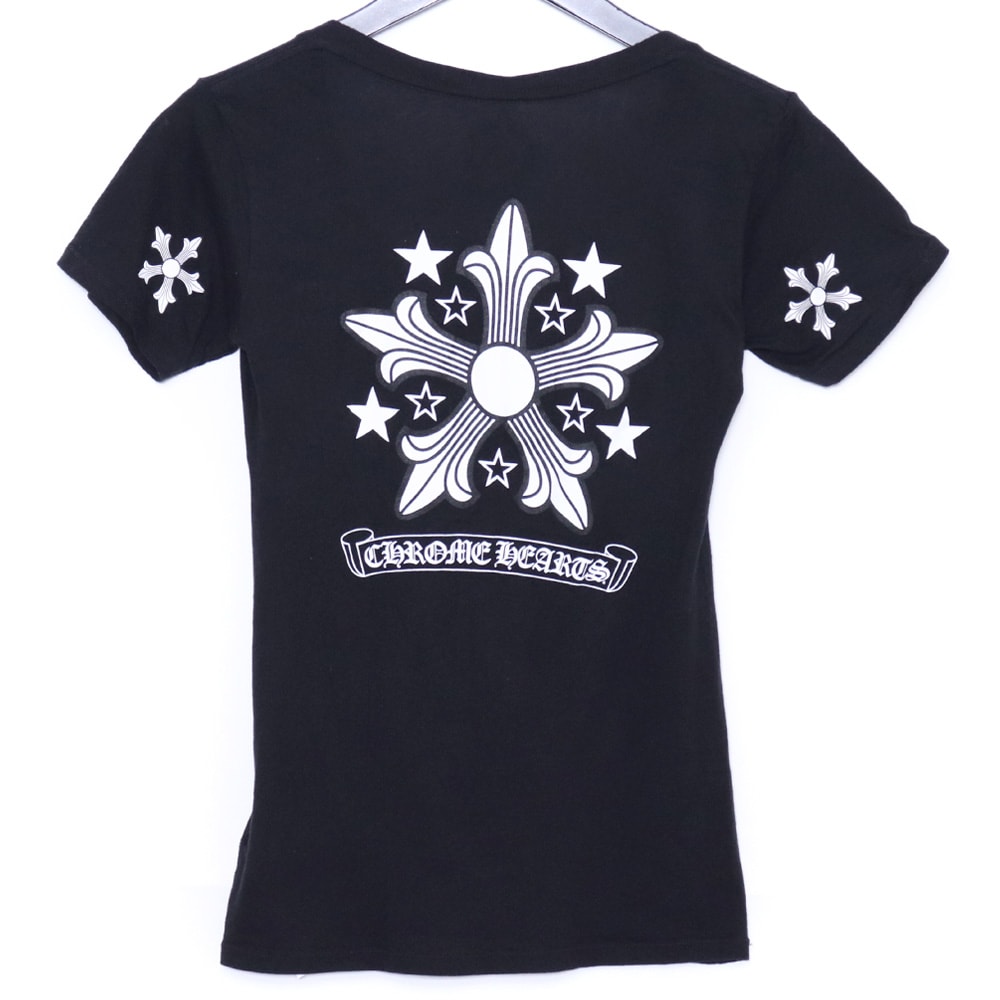 CHROME HEARTS レディース 5Pスター スクロールラベルプリント Tシャツ