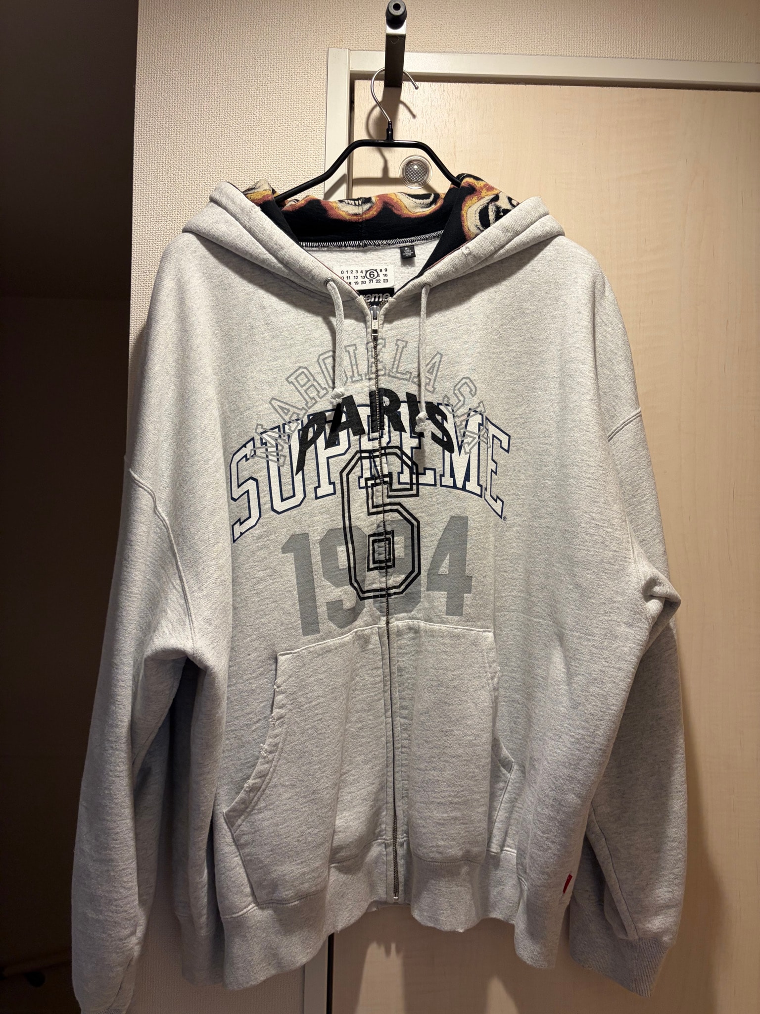 Supreme x MM6 Maison Margiela Zip Up Hooded Sweatshirt "Ash Grey"