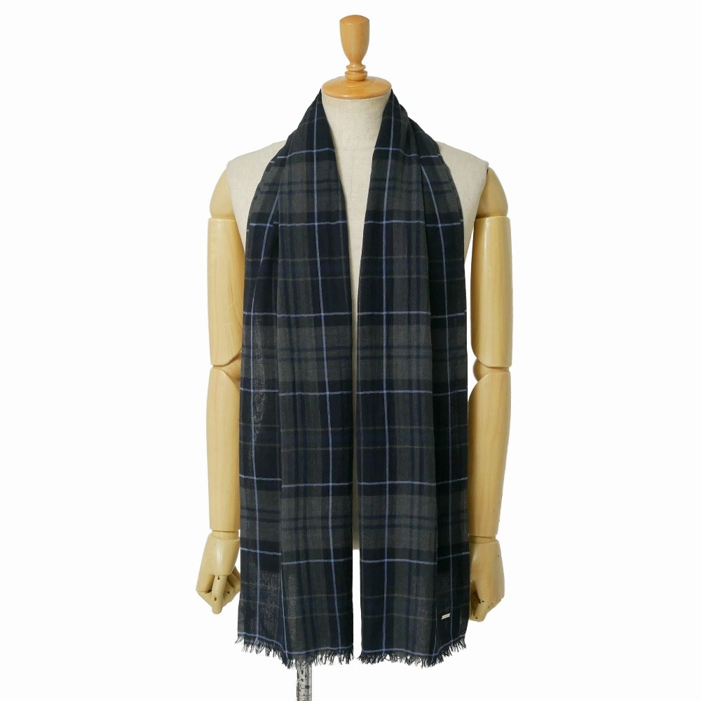 DIOR HOMME ディオール・オム ストール チェック ショール 190cm×73cm イタリア製 ブランド古着【中古】20260429/RA8238