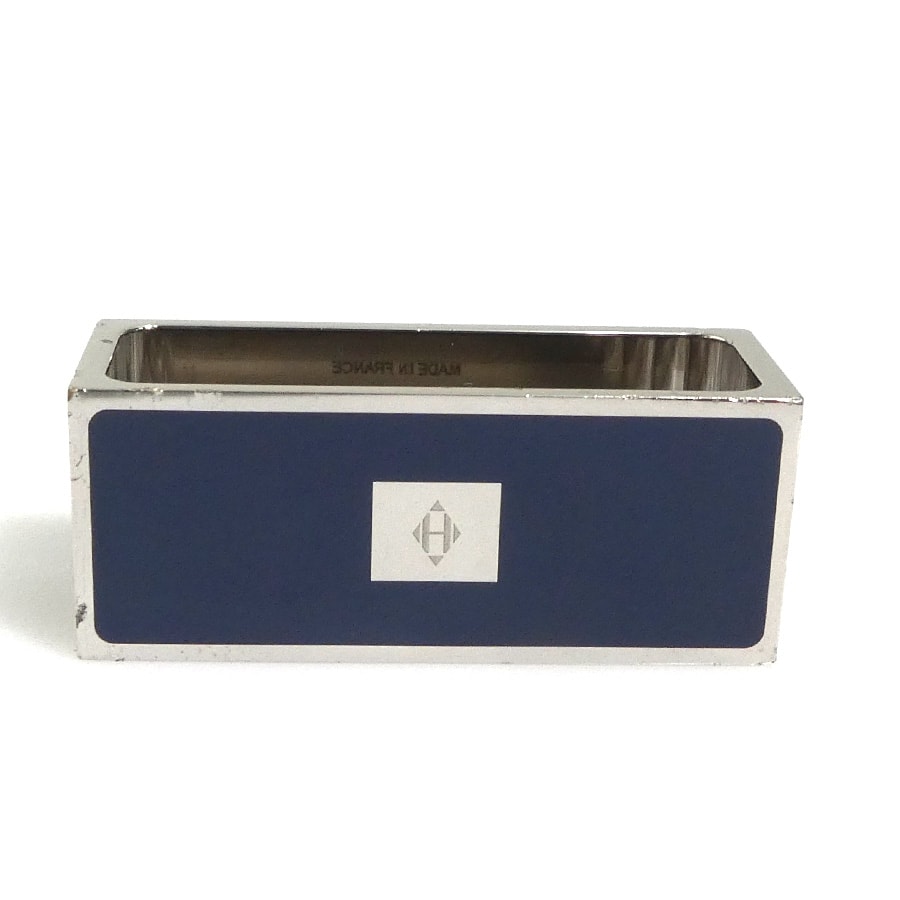 HERMES エルメス スカーフリング シルバー/ネイビー 14069 レディース【中古】 e61087a やや傷や汚れあり】エルメス HERMES スカーフリング メタル/エナメル