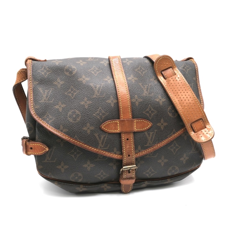 LOUIS VUITTON(ルイ・ヴィトン)ソミュール30 ヴィンテージ ショルダーバッグ モノグラム キャンバス レザー ブラウン 斜め掛け レディース【中古】