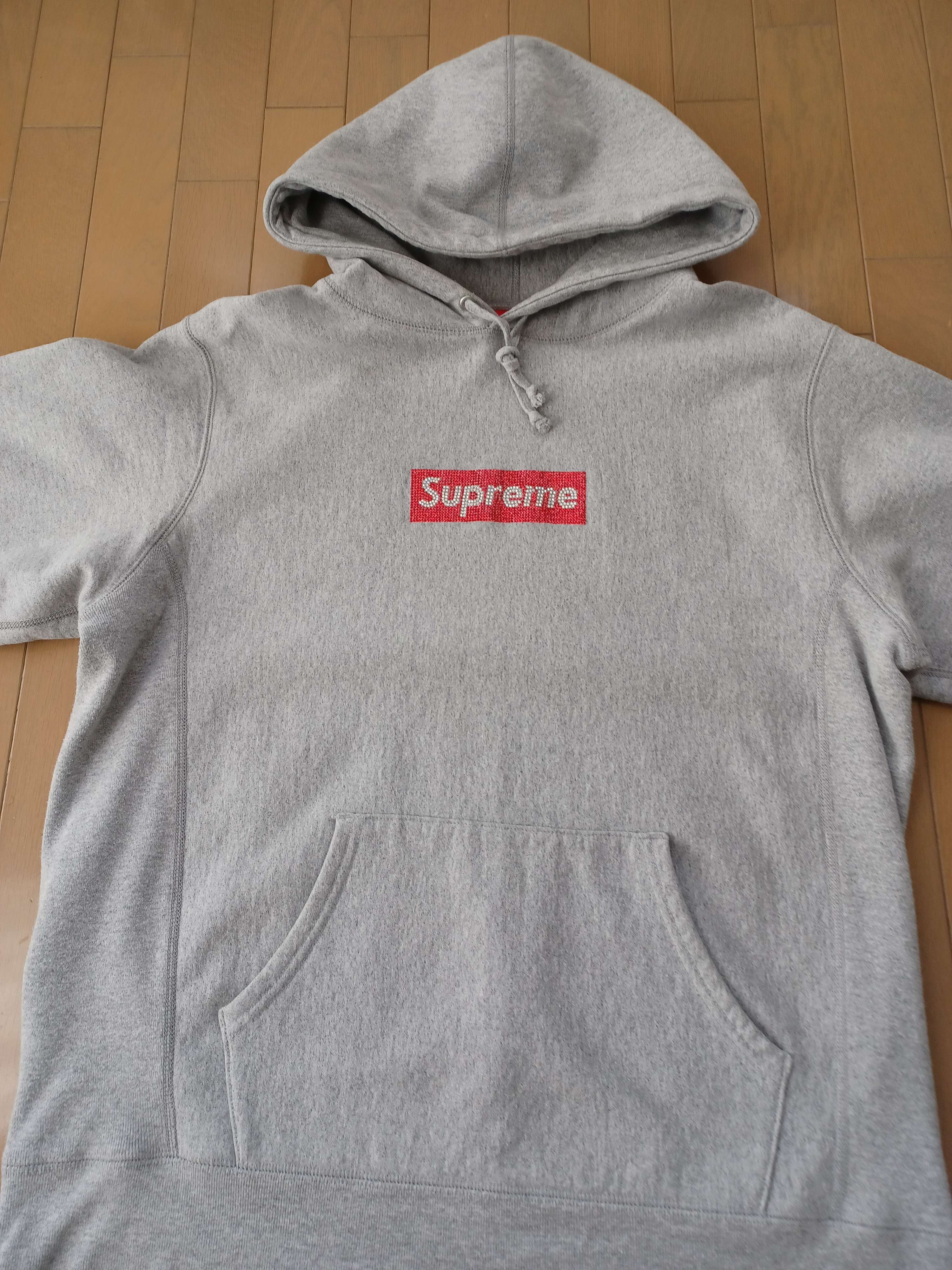 Supreme / Swarovski® Box Logo Hooded Sweeatshirt "Grey"
