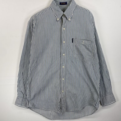古着 90's/90年代 チャップスラルフローレン CHAPS RALPHLAUREN 長袖シャツ ボタンダウン 胸ポケット ワンポイント 15 S-M ホワイト系 ストライプ メンズ