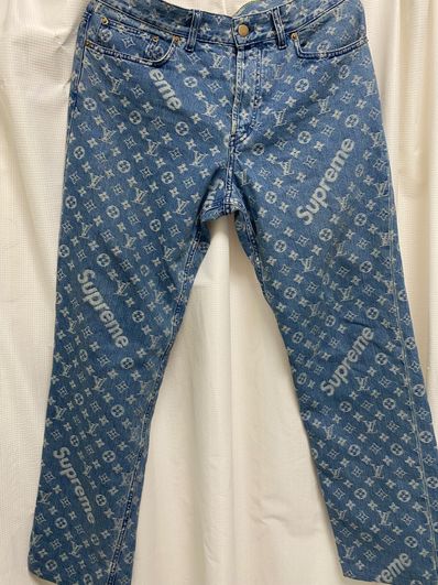 Supreme / Louis Vuitton Jacquard Denim 5-Pocket Jean "Blue"