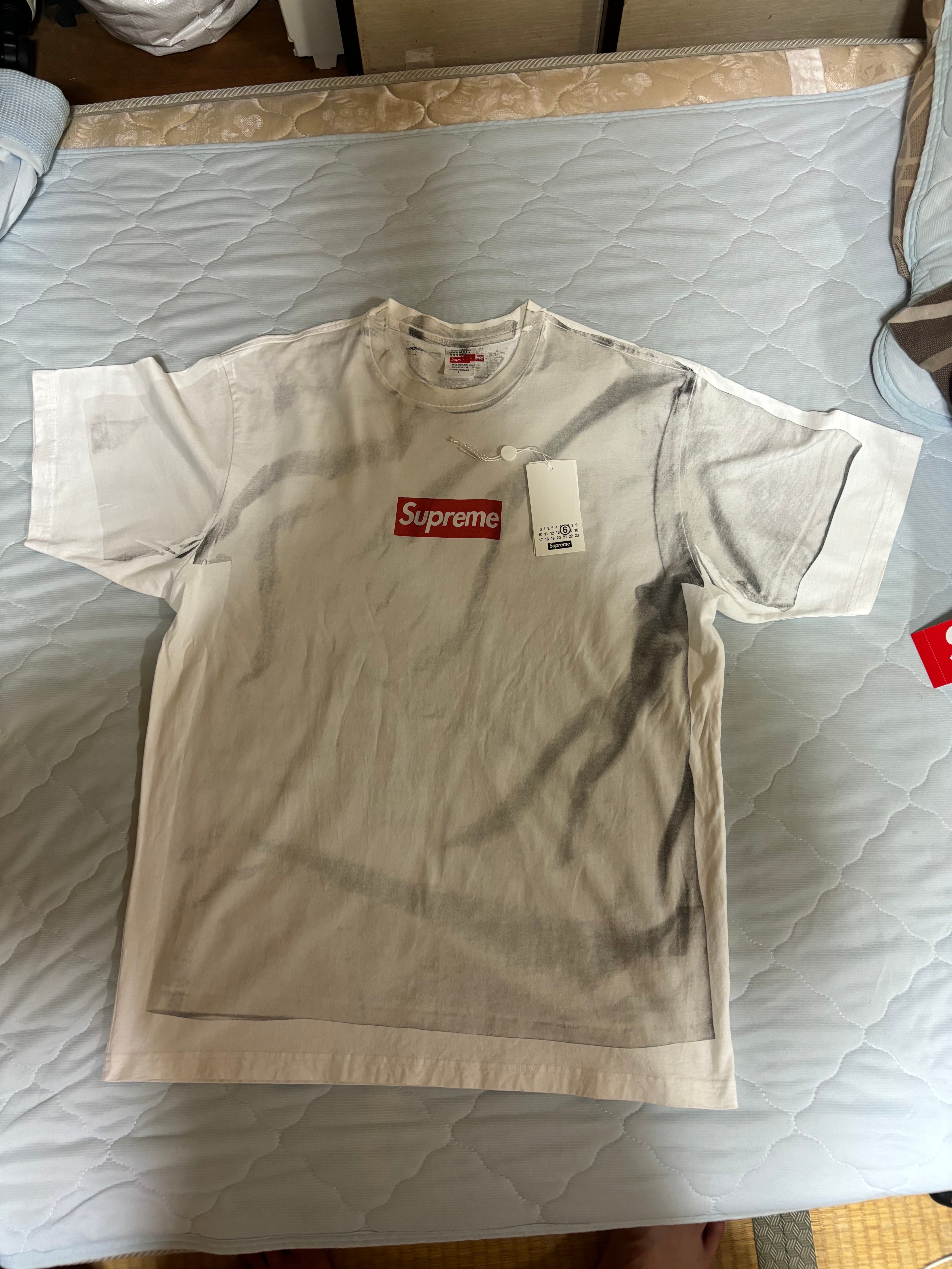 Supreme x MM6 Maison Margiela Box Logo Tee "White"
