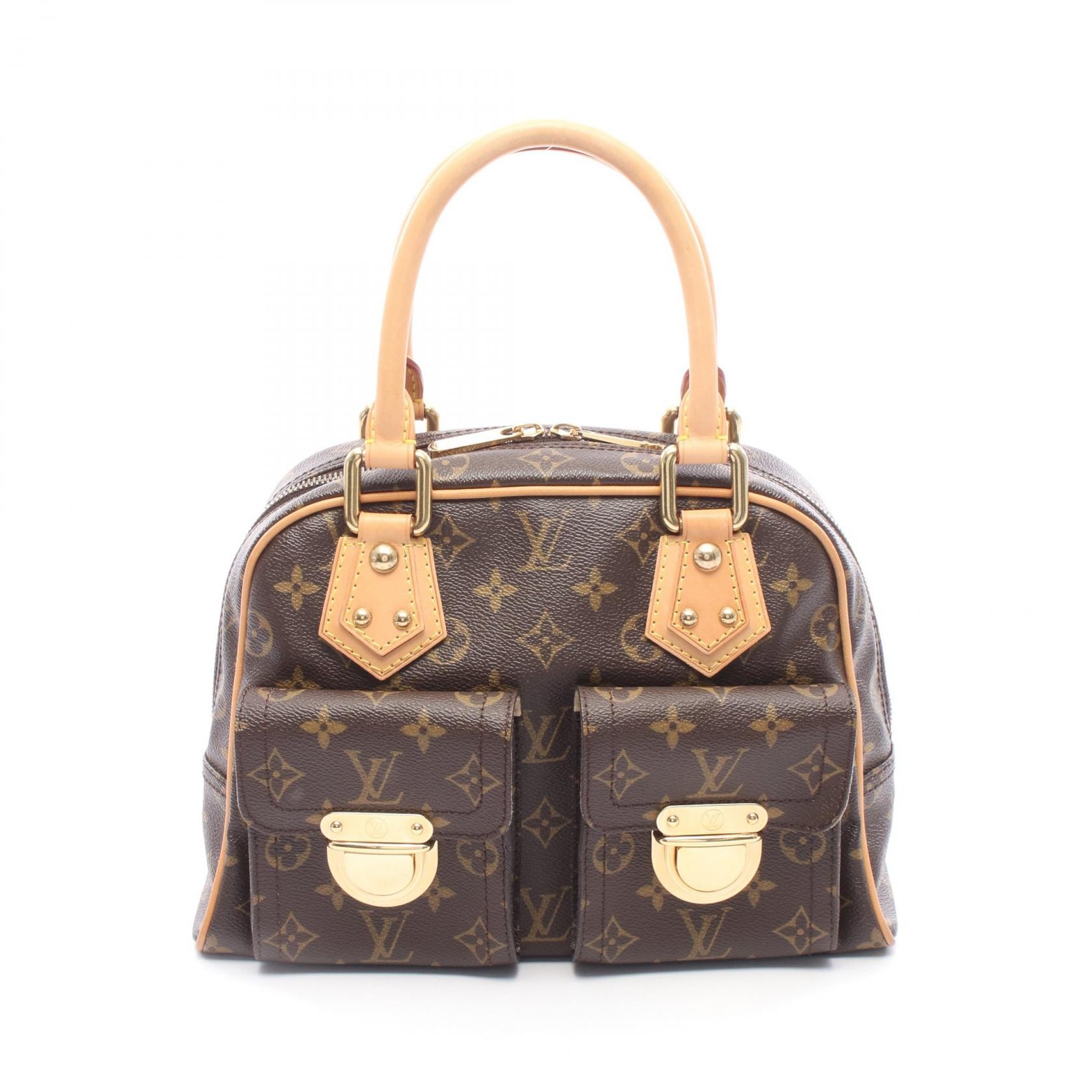 ルイ・ヴィトン LOUIS VUITTON マンハッタンPM モノグラム ハンドバッグ バッグ PVCコーティングキャンバス レザー モノグラム レディース ブラウン系 M40026 【中古】