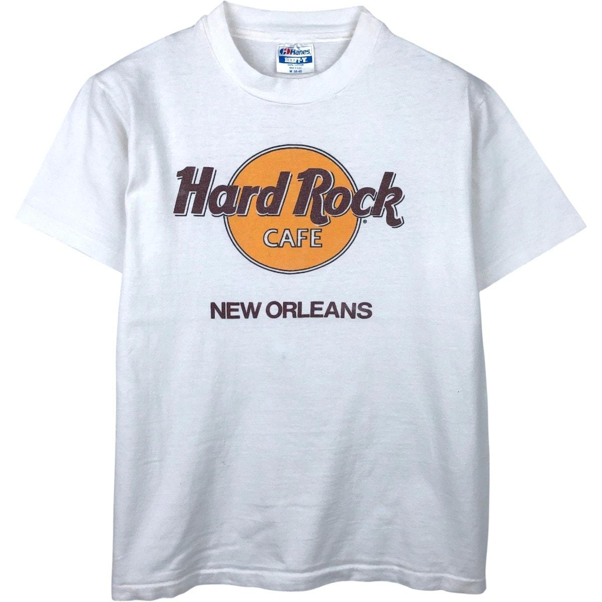 古着 80年代 ヘインズ Hanes BEEFY-T 青タグ HARD ROCK CAFE ハードロックカフェ アドバタイジングTシャツ USA製 メンズM相当 ヴィンテージ/eaa654029