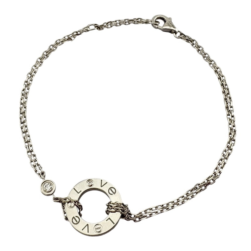 カルティエ ラブサークル ブレスレット 18金 K18ホワイトゴールド ダイヤモンド レディース CARTIER  中古