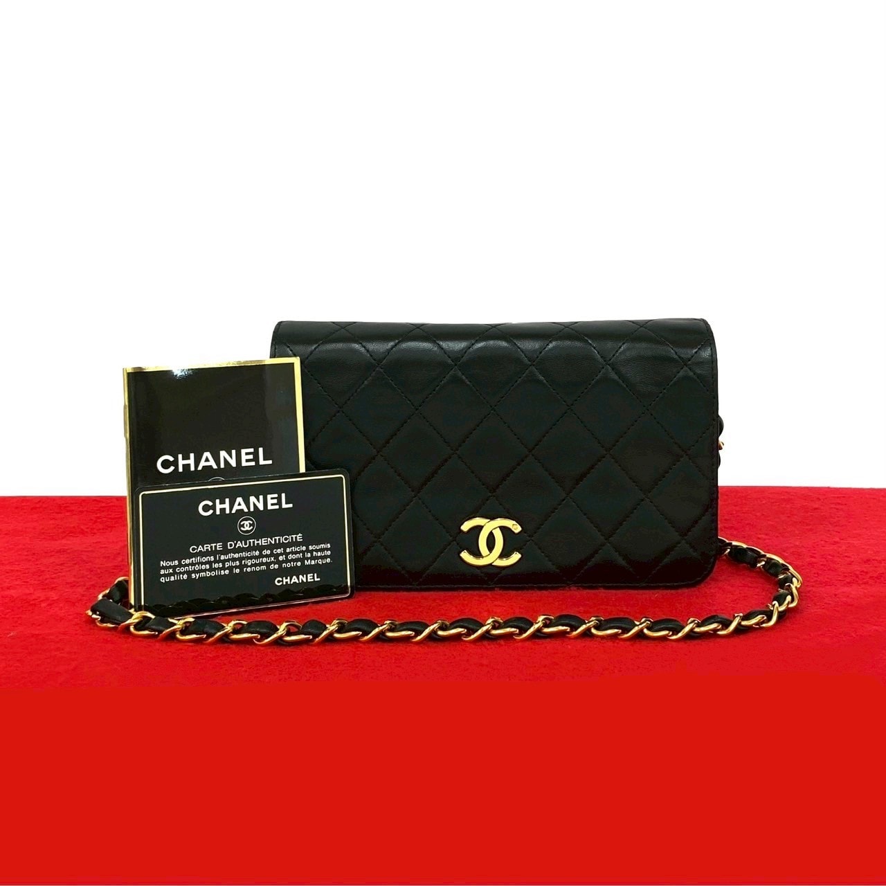 CHANEL シャネル マトラッセ ココマーク ラムスキン ショルダーバッグ ブラック
 f2023