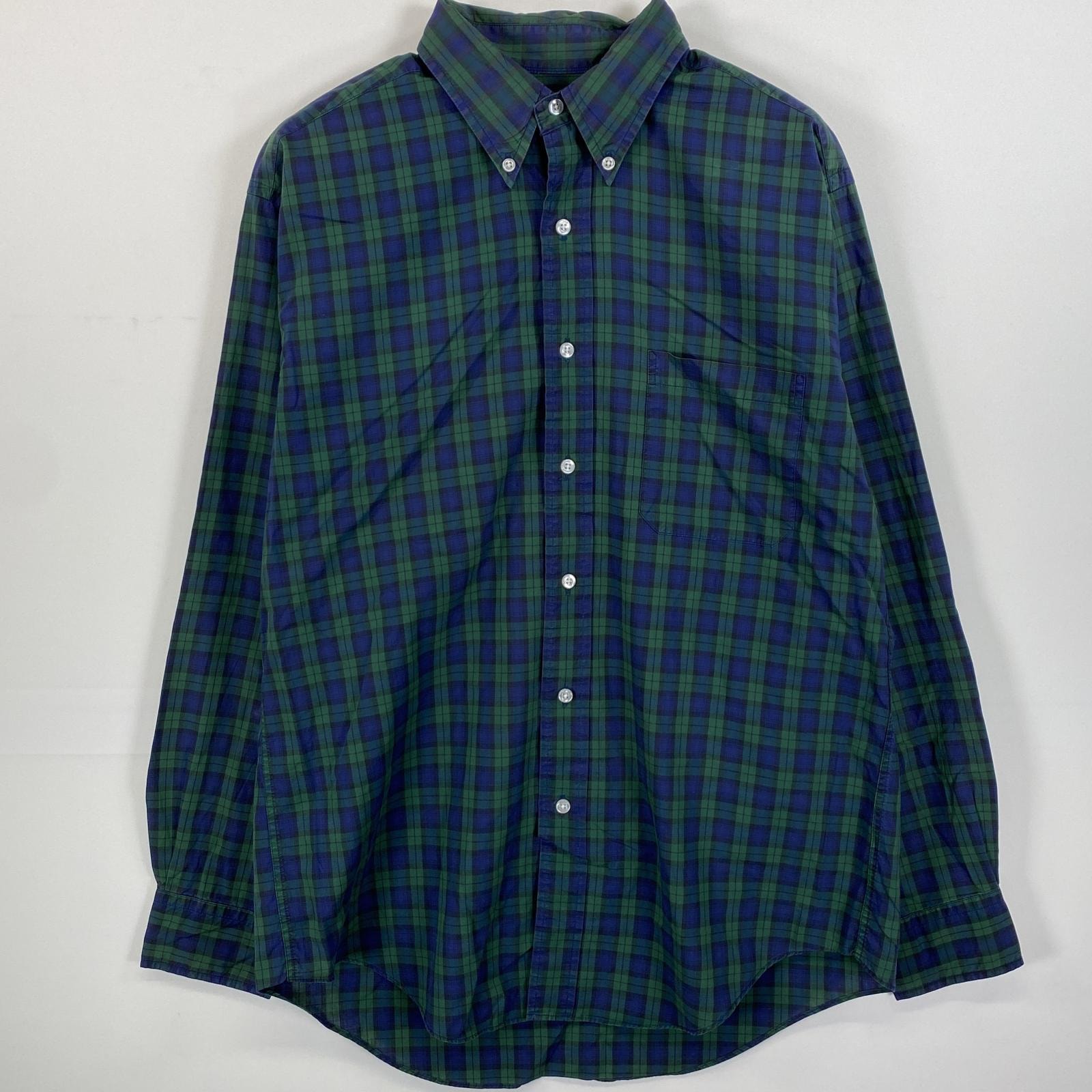 古着 80's~90's/80年代~90年代 ヴィンテージ エルエルビーン L.L.Bean 長袖シャツ ボタンダウン 胸ポケット M  グリーン系 チェック メンズ